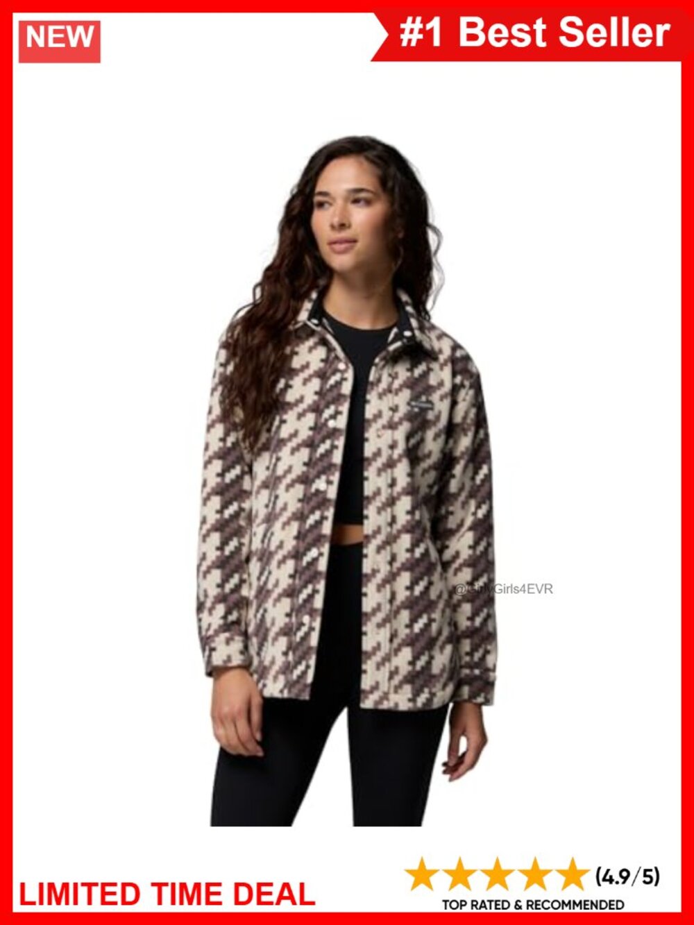 Columbia Benton Springs Shirt Jacket II Fleece Plaid Snap Front Relaxed Fit